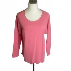 Lulu Women's Size Medium Scoop Neck 3/4 Sleeve Pullover Sweater Cotton